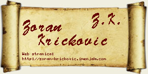 Zoran Kričković vizit kartica